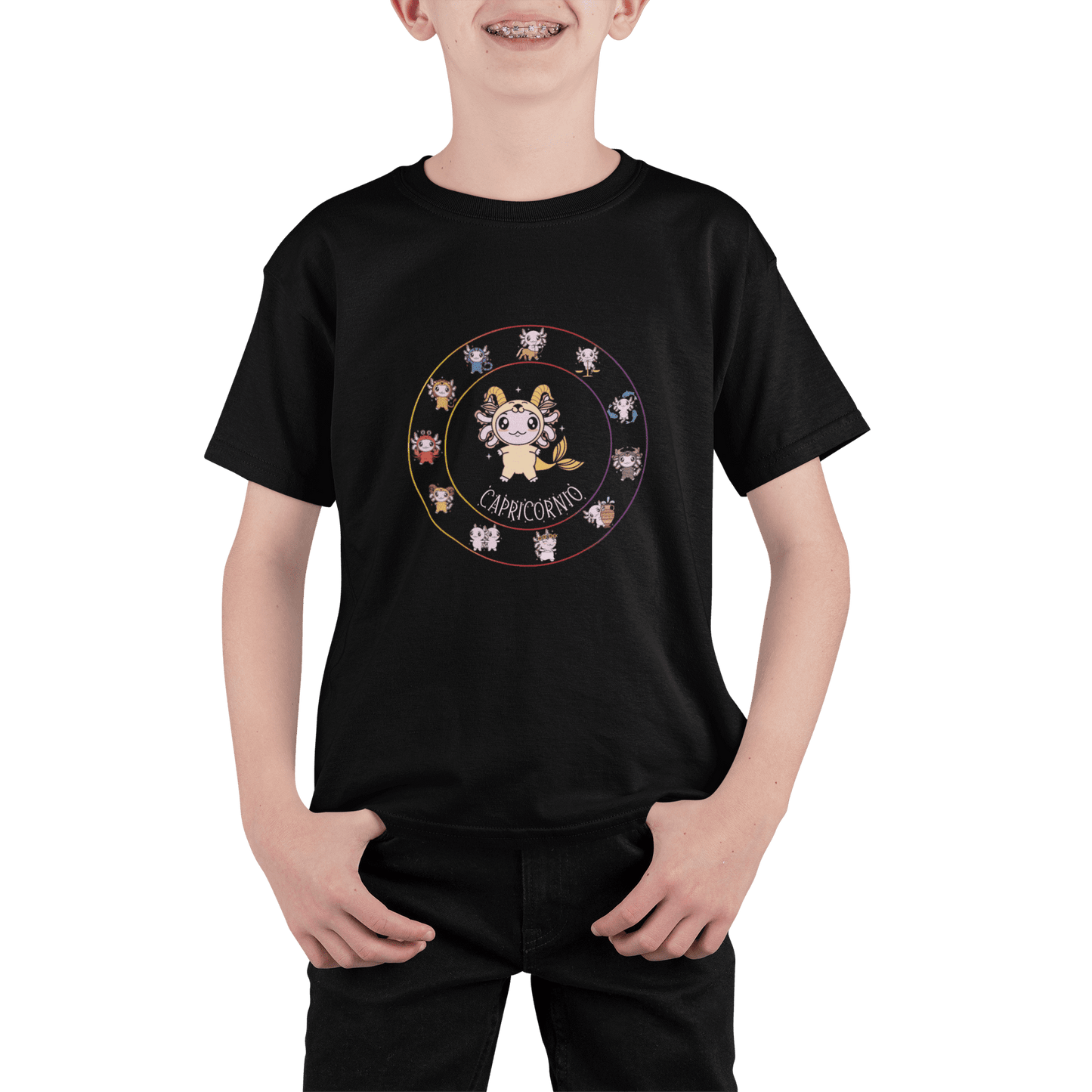 Playera Horoscopos Capricornio Axolotzin Ajolote Adulto E Infantil