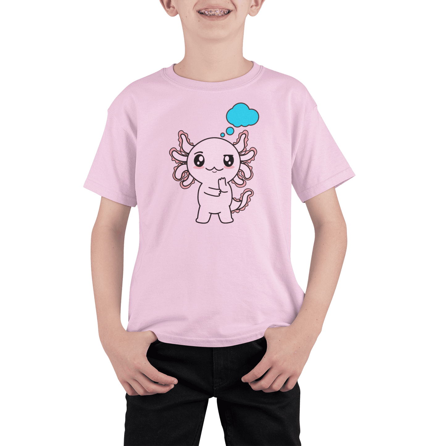 Playera Axolotzin Pensando Ajolote Adulto E Infantil