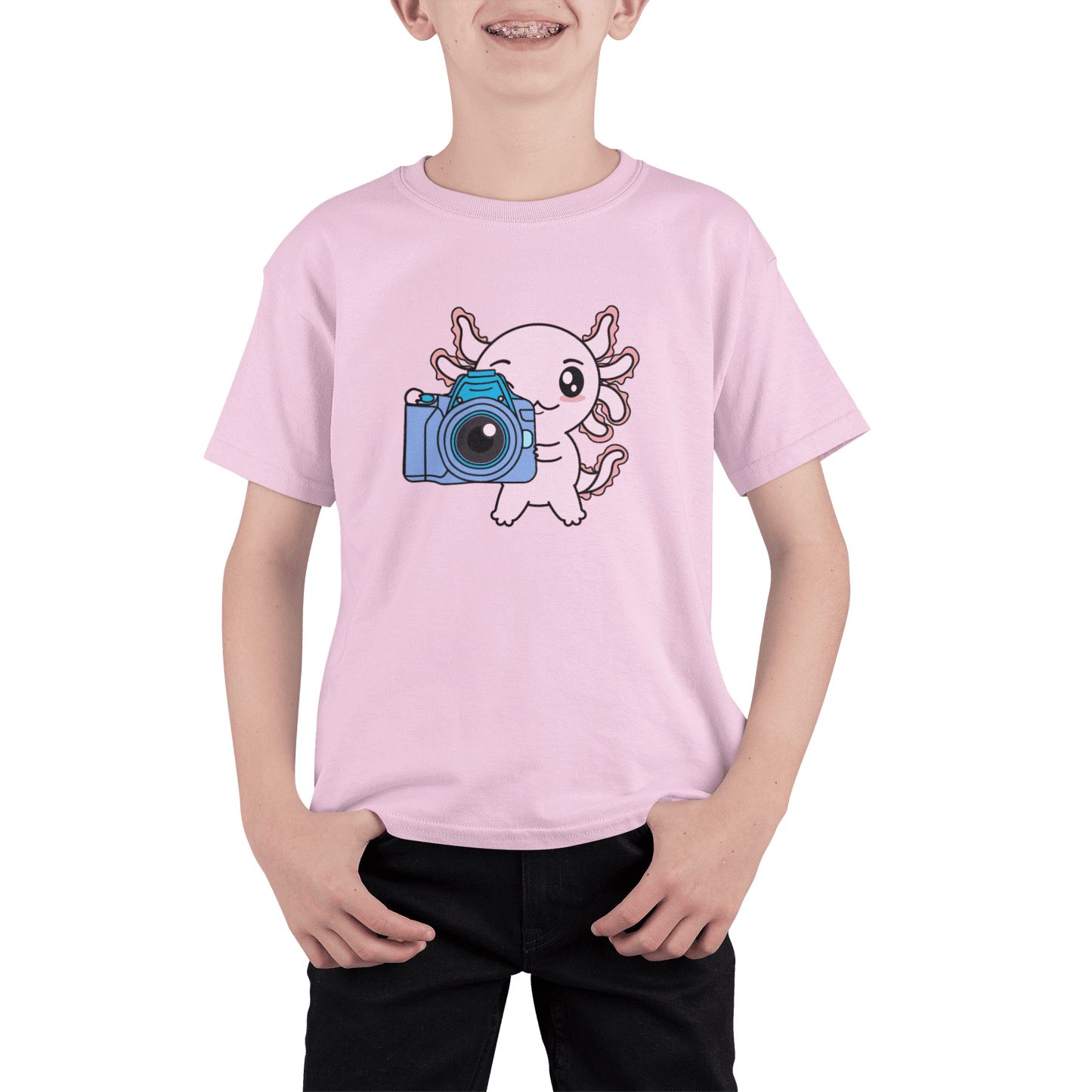 Playera Axolotzin Fotografo Ajolote Adulto E Infantil