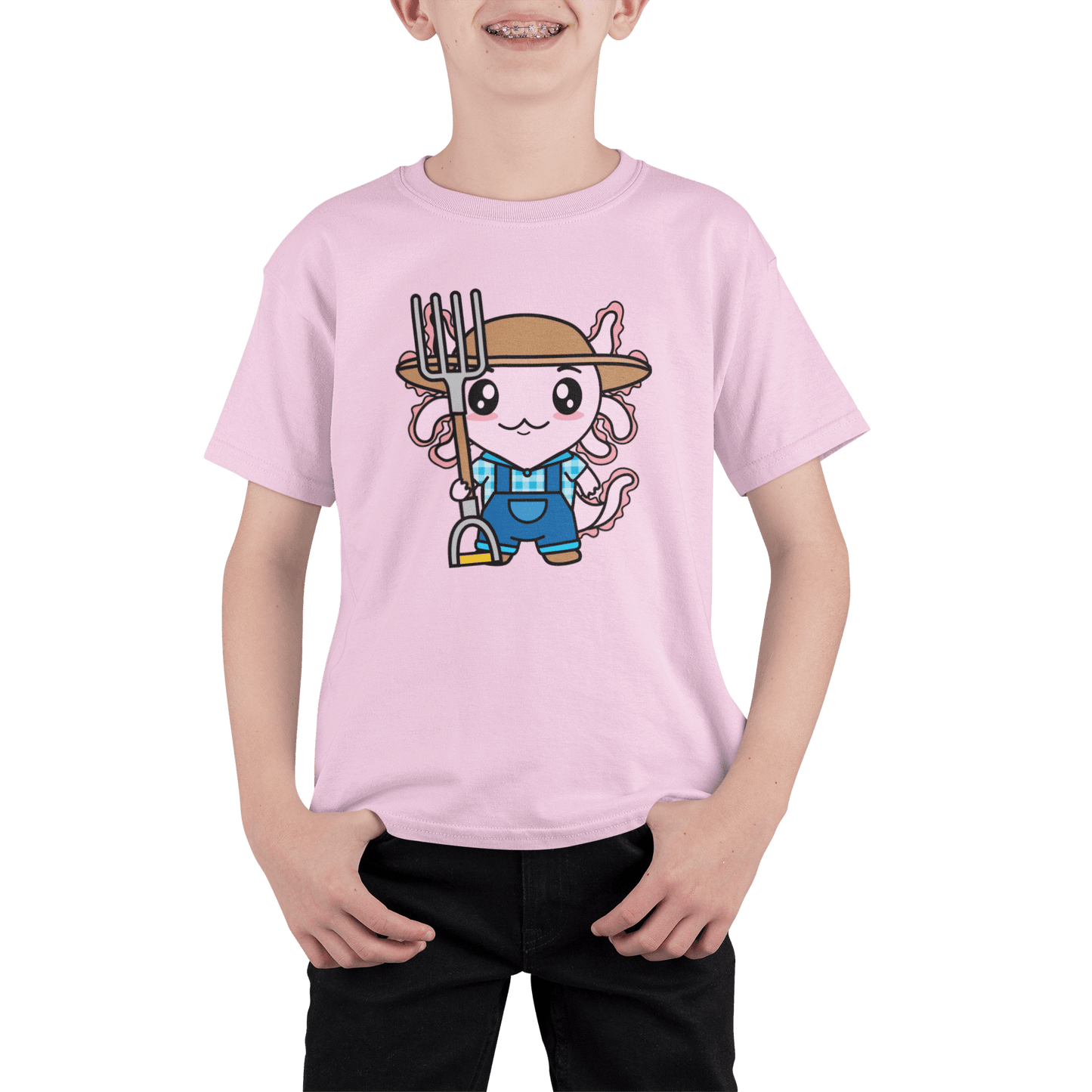 Playera Axolotzin Granjero Ajolote Adulto E Infantil