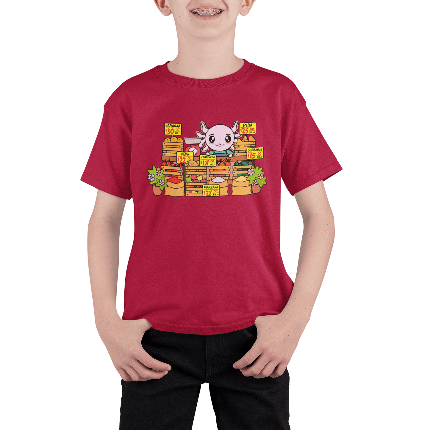 Playera Axolotzin Marchante Ajolote Adulto E Infantil