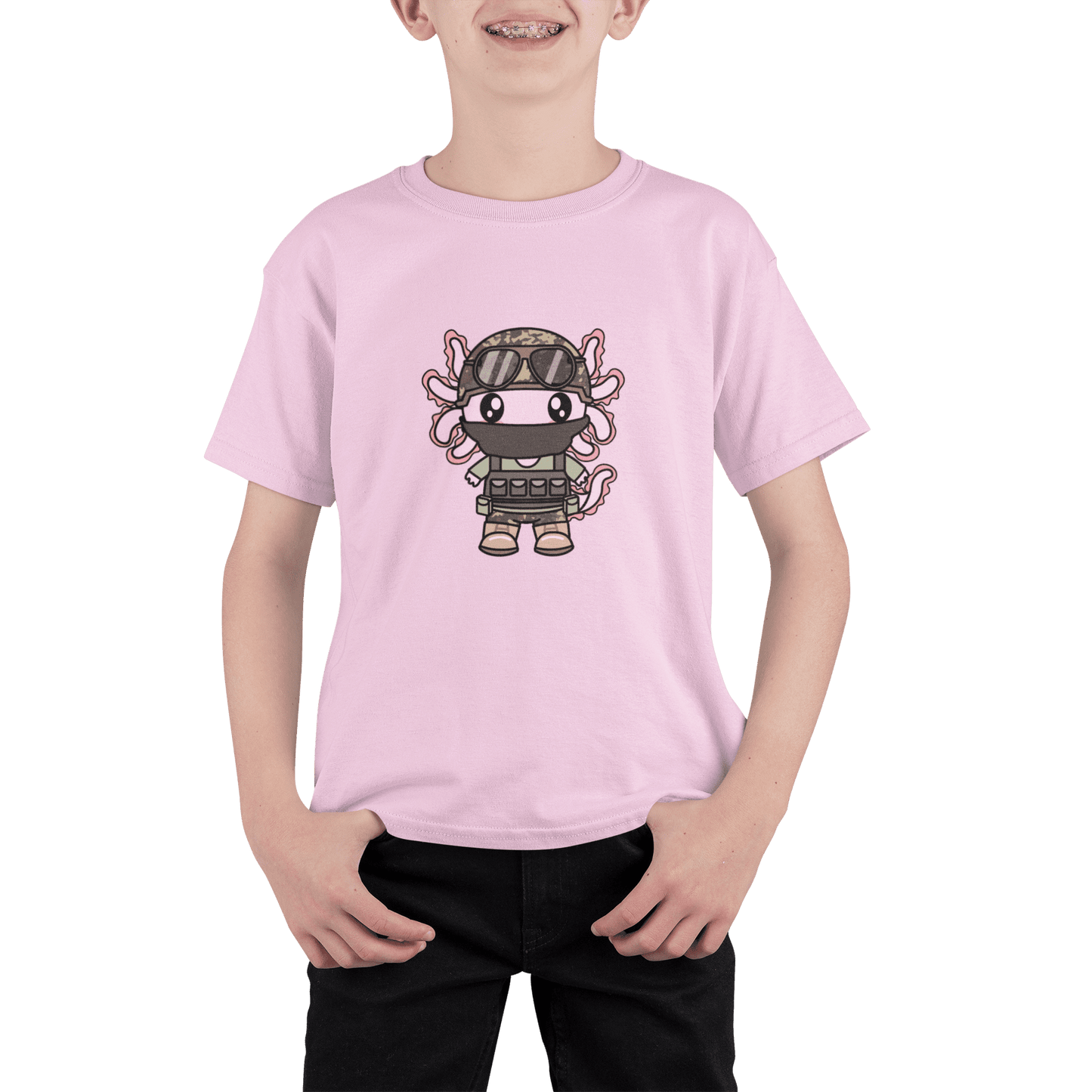 Playera Axolotzin Militar Ajolote Adulto E Infantil