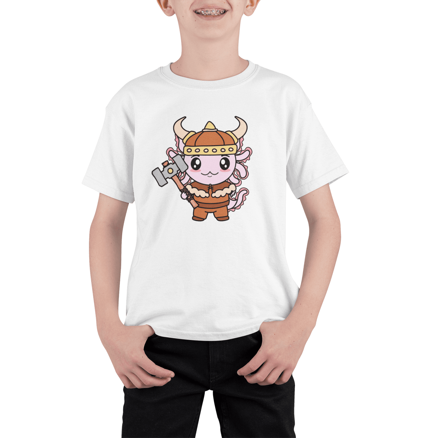 Playera Axolotzin Vikingo Ajolote Adulto E Infantil