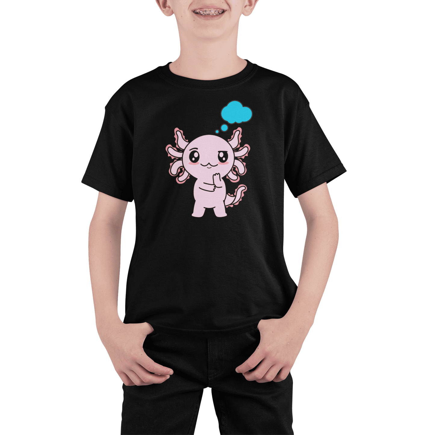 Playera Axolotzin Pensando Ajolote Adulto E Infantil