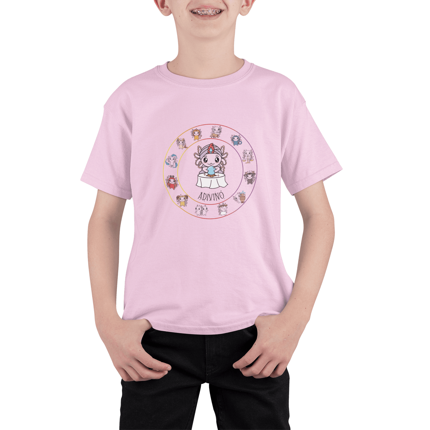 Playera Horoscopos Adivino Axolotzin Ajolote Adulto E Infantil