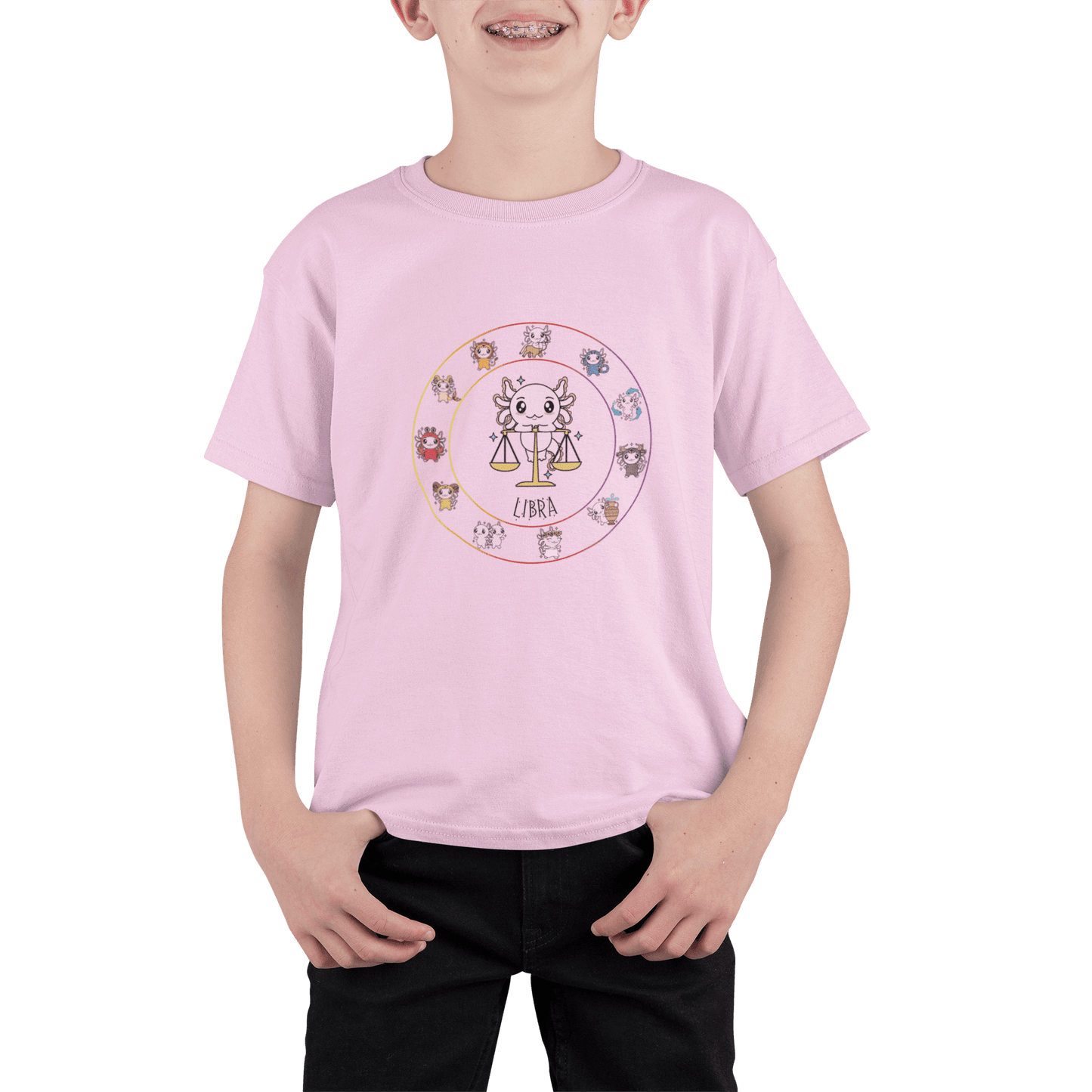 Playera Horoscopos Libra Axolotzin Ajolote Adulto E Infantil