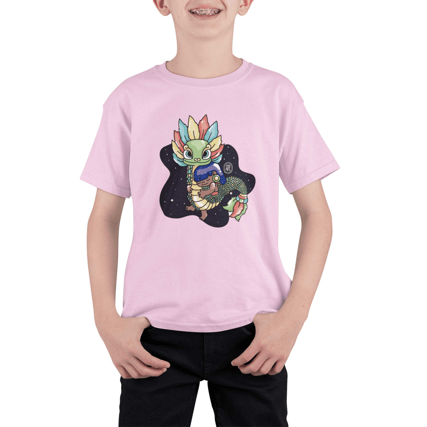Playera Ajolotito Niña Y Quetzalcoatl Mirari Chan