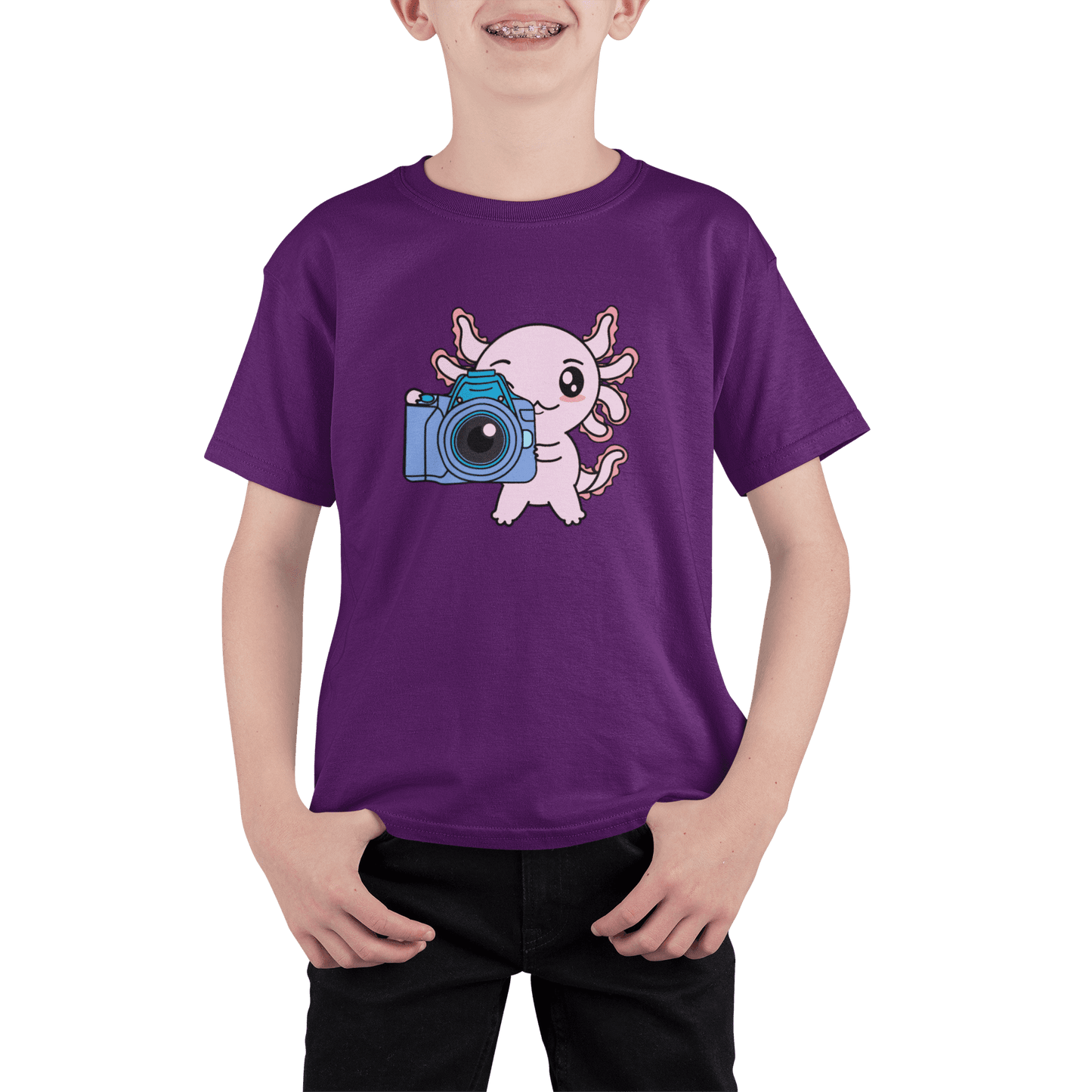 Playera Axolotzin Fotografo Ajolote Adulto E Infantil