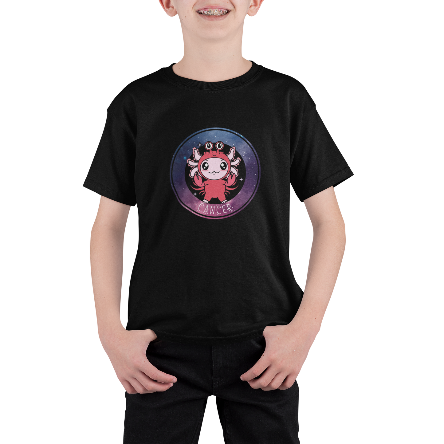 Playera Axolotzin Horoscopos Galaxy Cancer Ajolote Adulto E Infantil