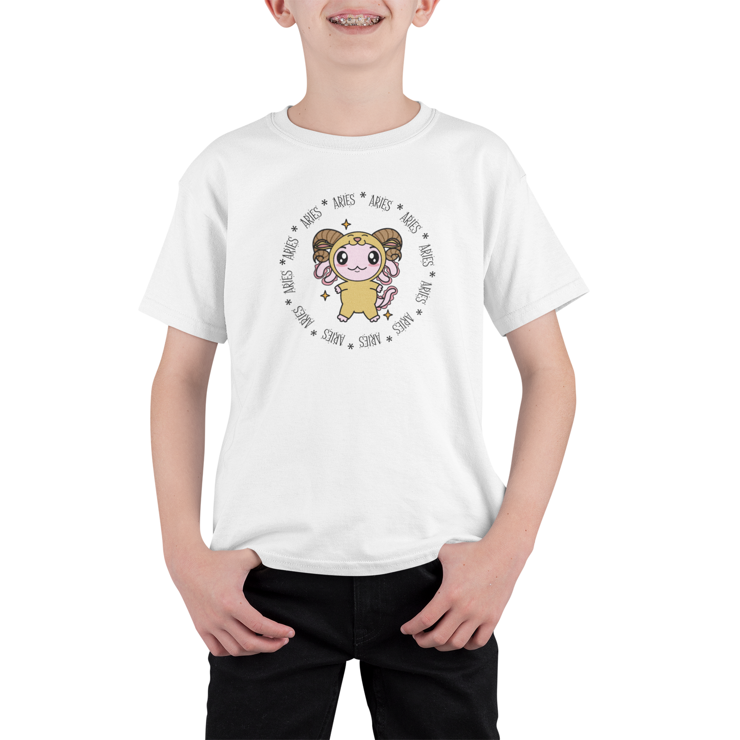 Playera Axolotzin Horoscopos Aro Aries Ajolote Adulto E Infantil