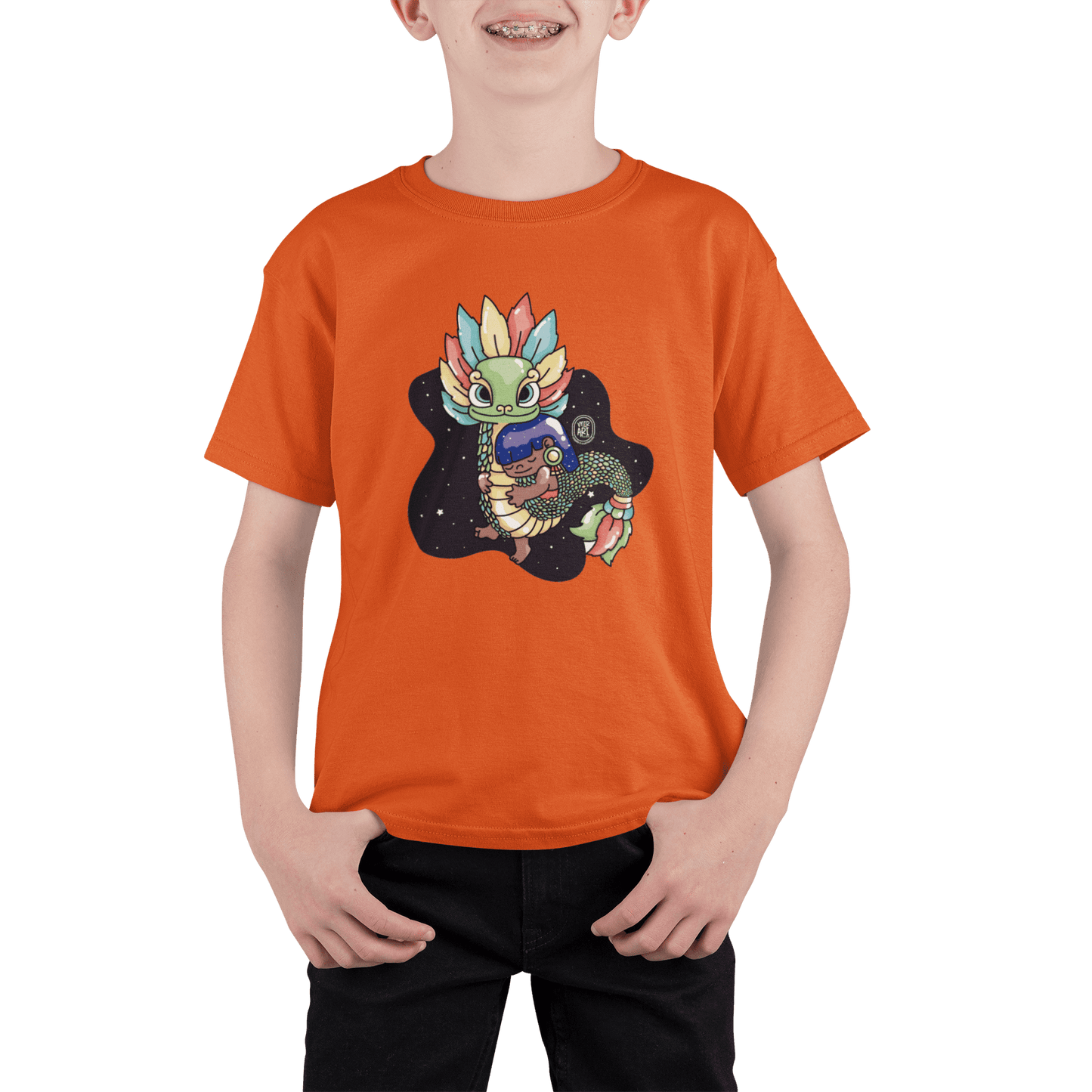 Playera Ajolotito Niña Y Quetzalcoatl Mirari Chan