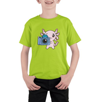Playera Axolotzin Fotografo Ajolote Adulto E Infantil