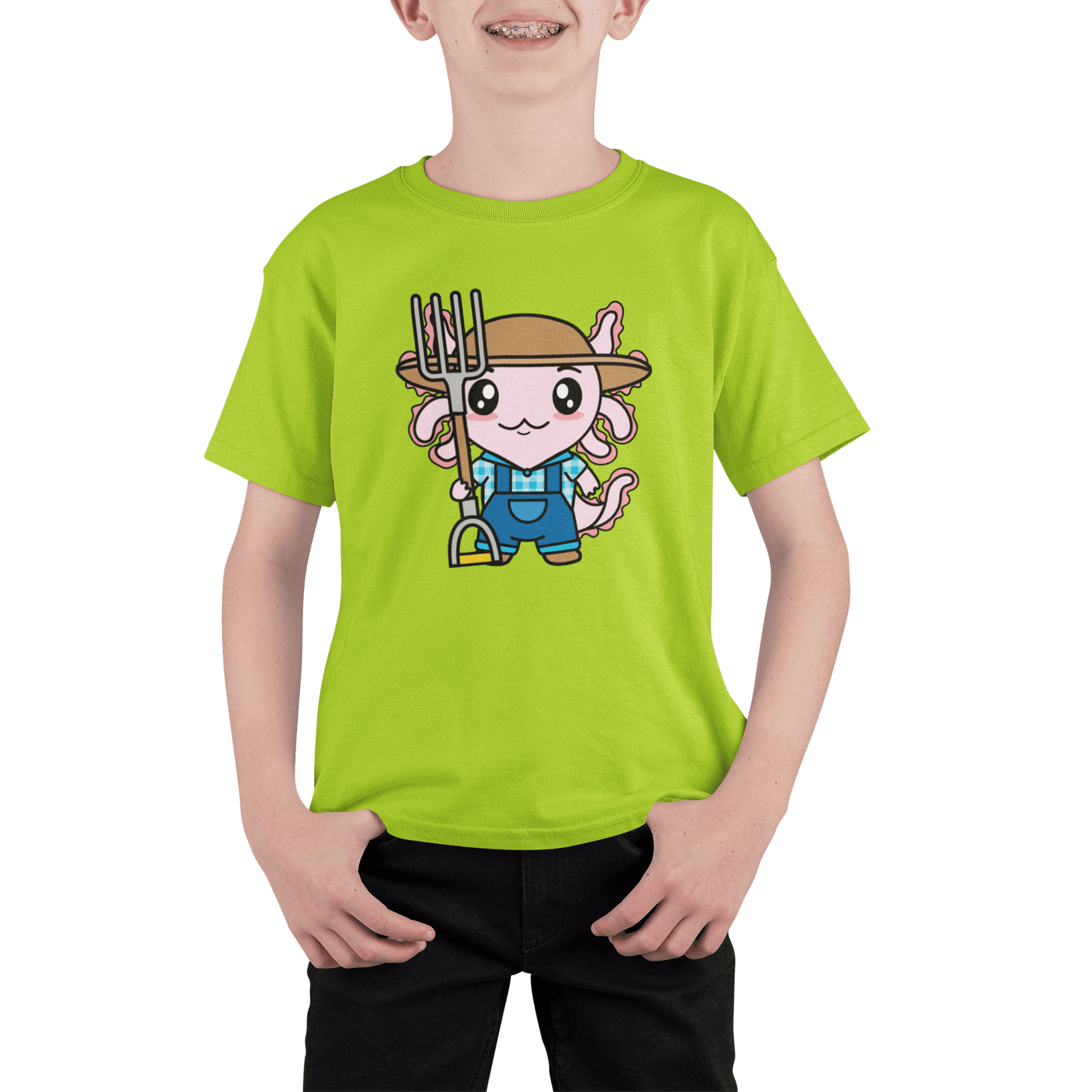 Playera Axolotzin Granjero Ajolote Adulto E Infantil
