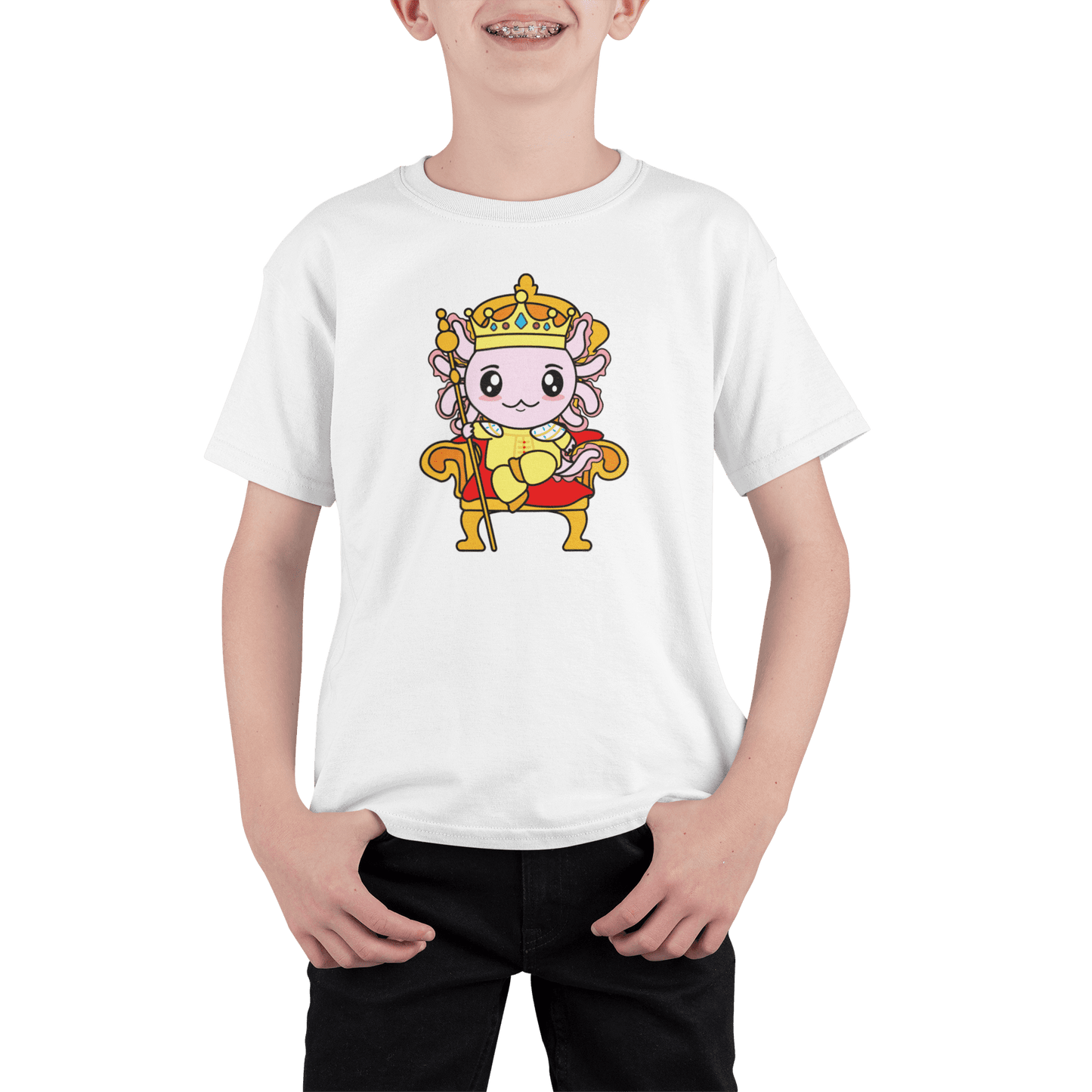 Playera Axolotzin Rey Ajolote Adulto E Infantil