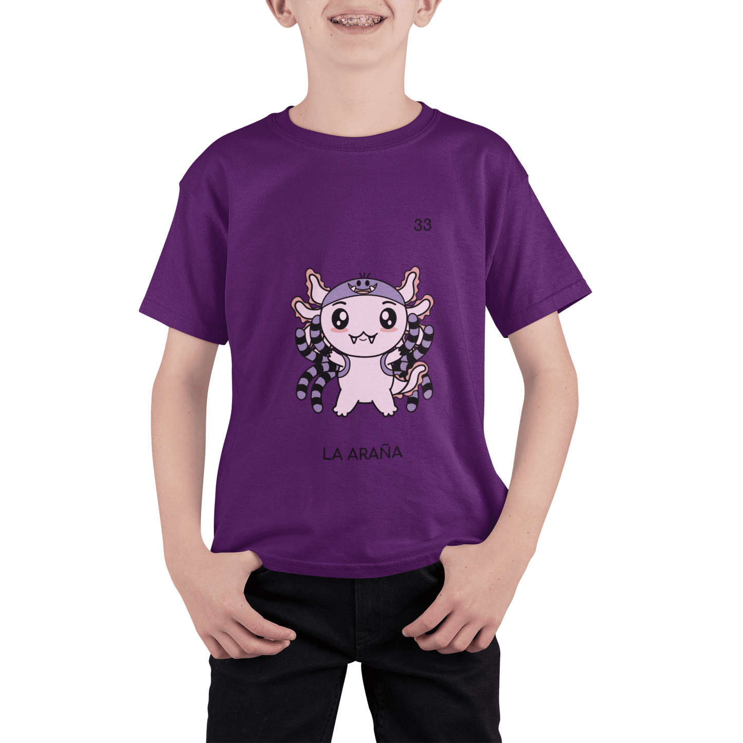 Playera Axoloteria La Araña Ajolote Adulto E Infantil