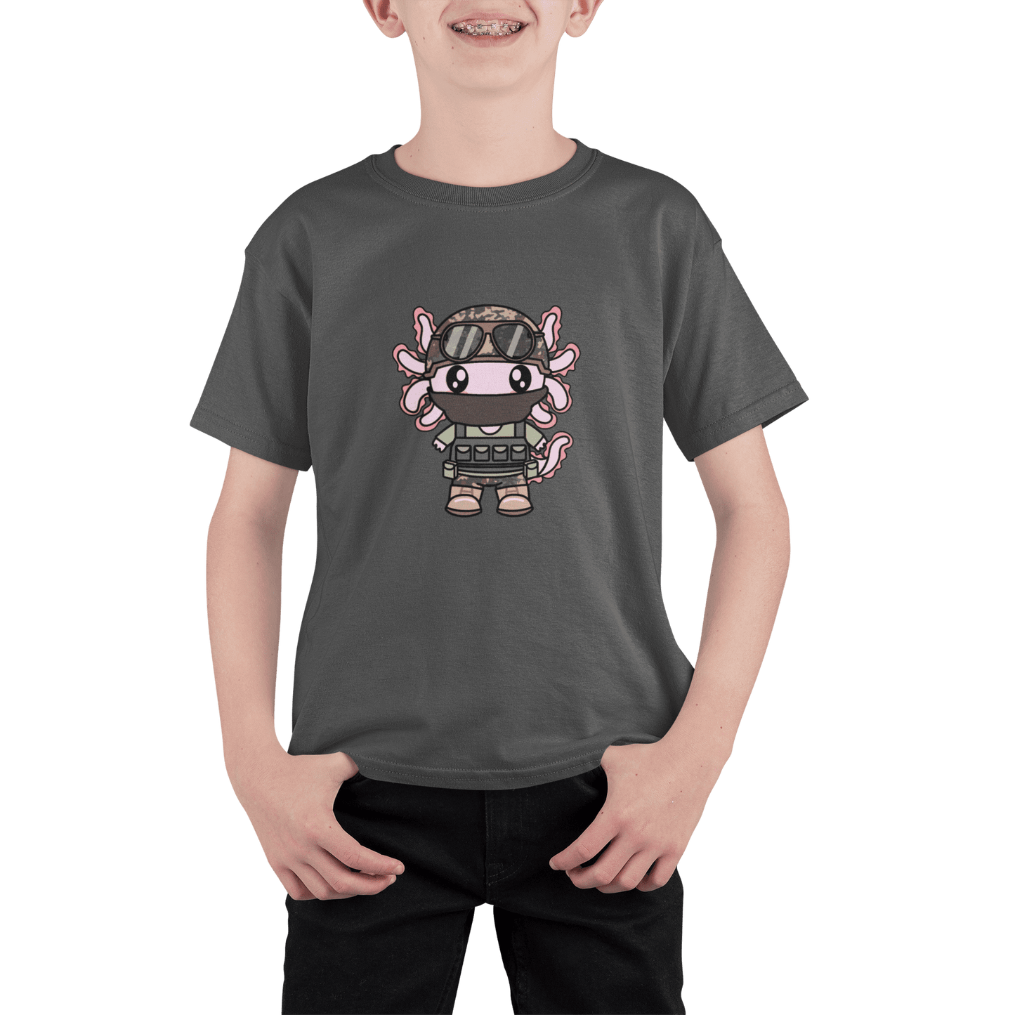 Playera Axolotzin Militar Ajolote Adulto E Infantil