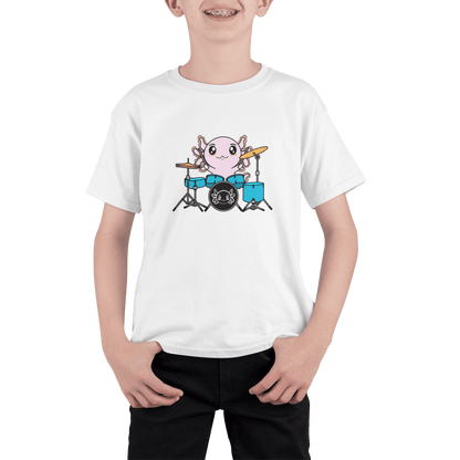 Playera Axolotzin Baterista Ajolote Adulto E Infantil
