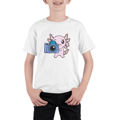 Playera Axolotzin Fotografo Ajolote Adulto E Infantil