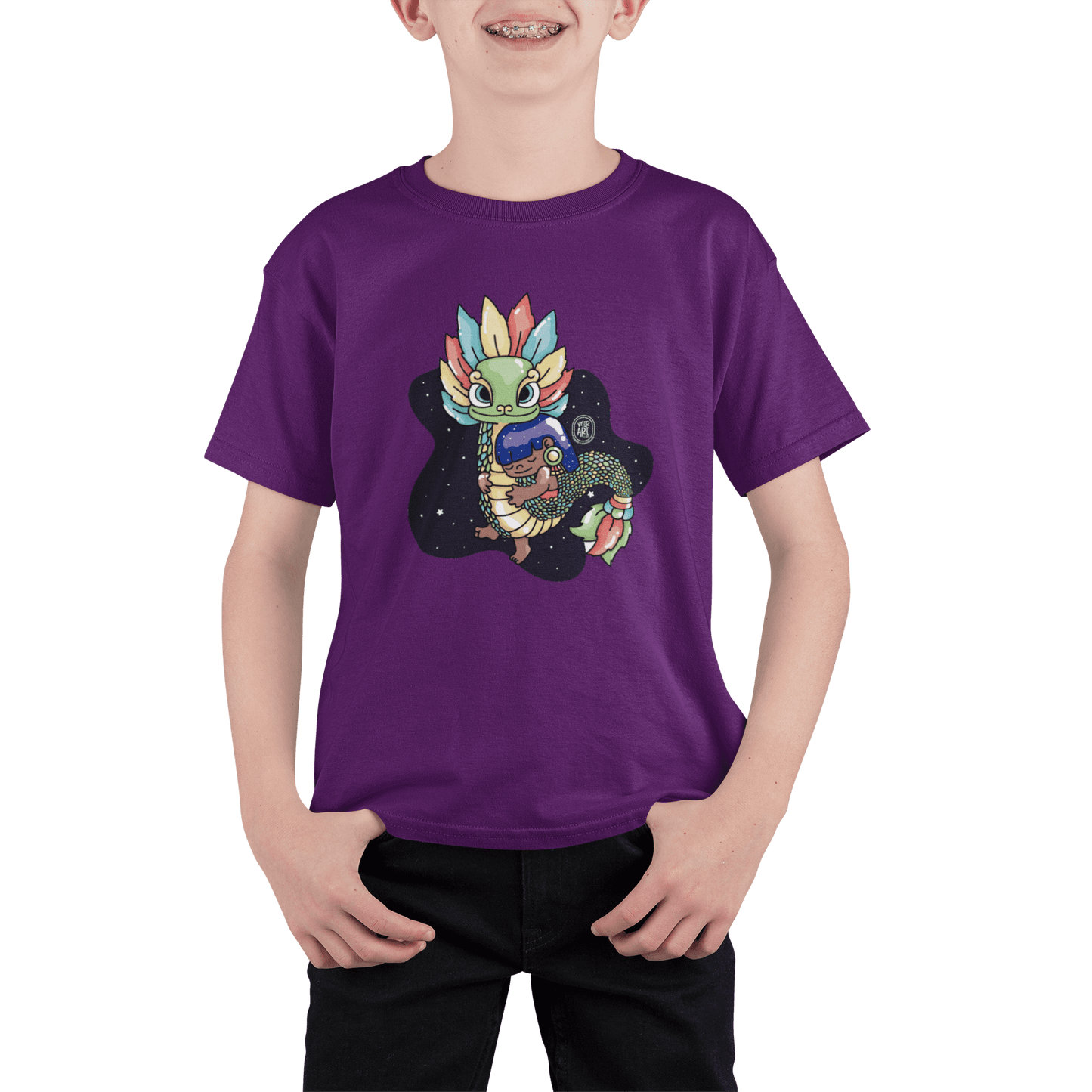 Playera Ajolotito Niña Y Quetzalcoatl Mirari Chan