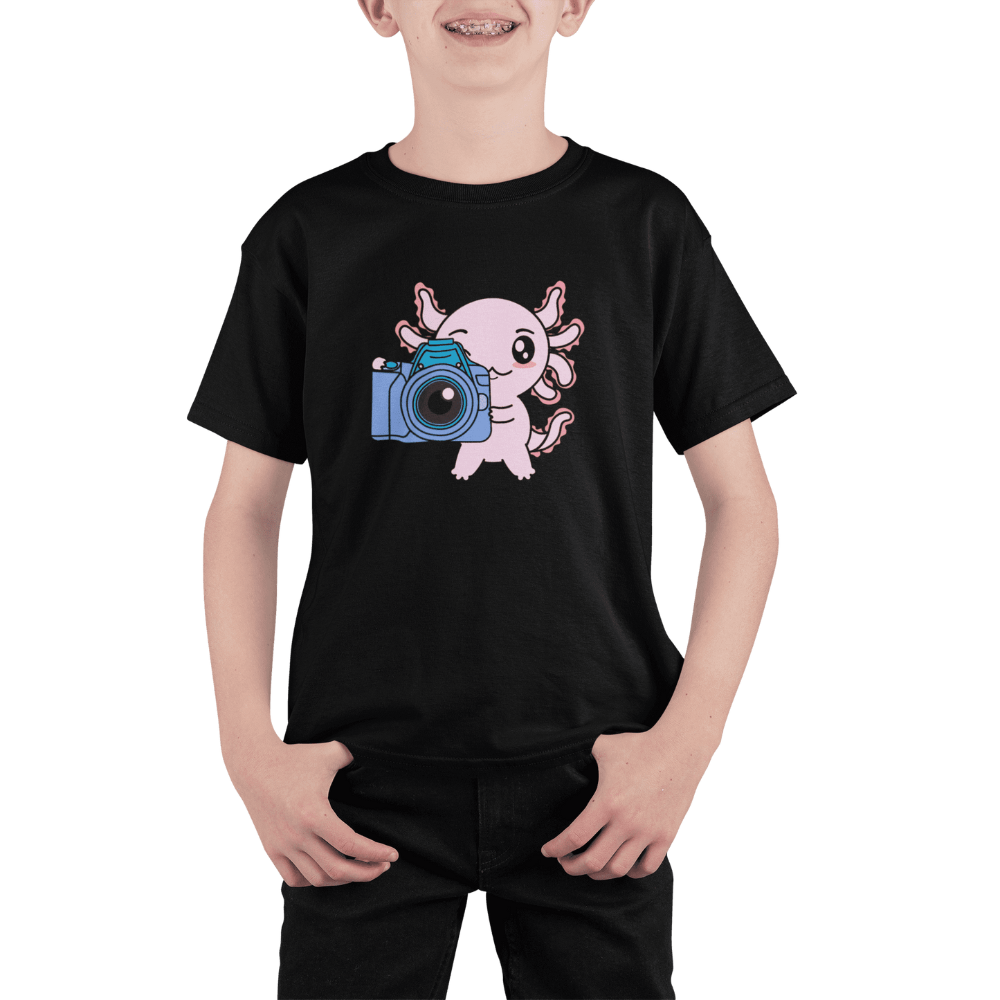 Playera Axolotzin Fotografo Ajolote Adulto E Infantil