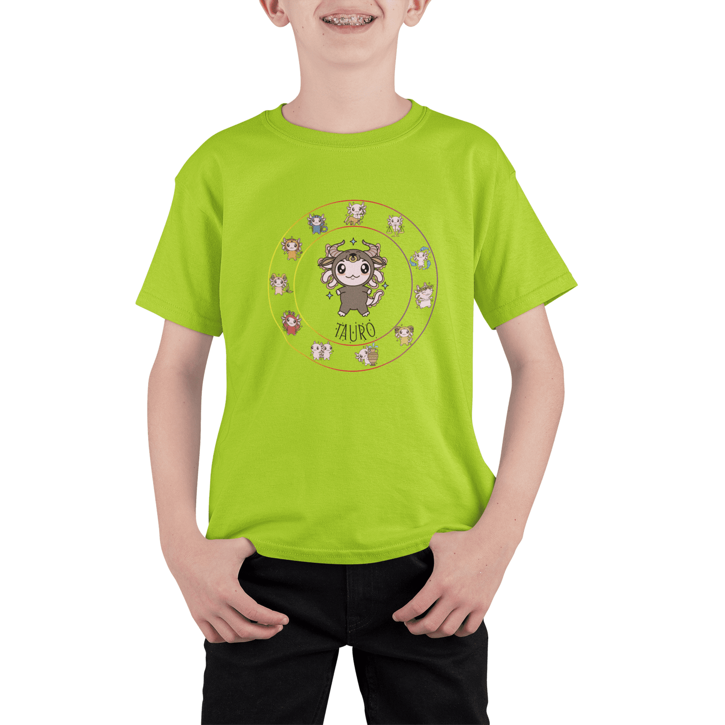 Playera Horoscopos Tauro Axolotzin Ajolote Adulto E Infantil