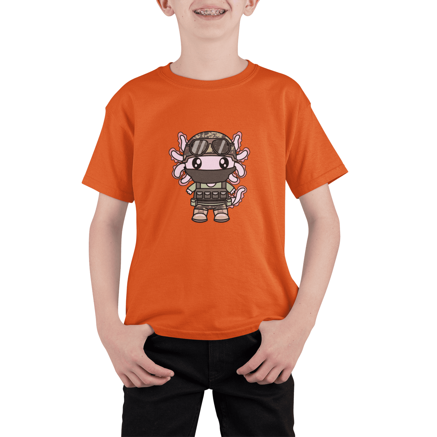 Playera Axolotzin Militar Ajolote Adulto E Infantil