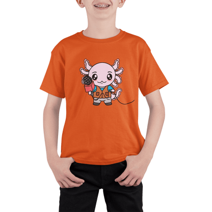 Playera Axolotzin Reportero Ajolote Adulto E Infantil