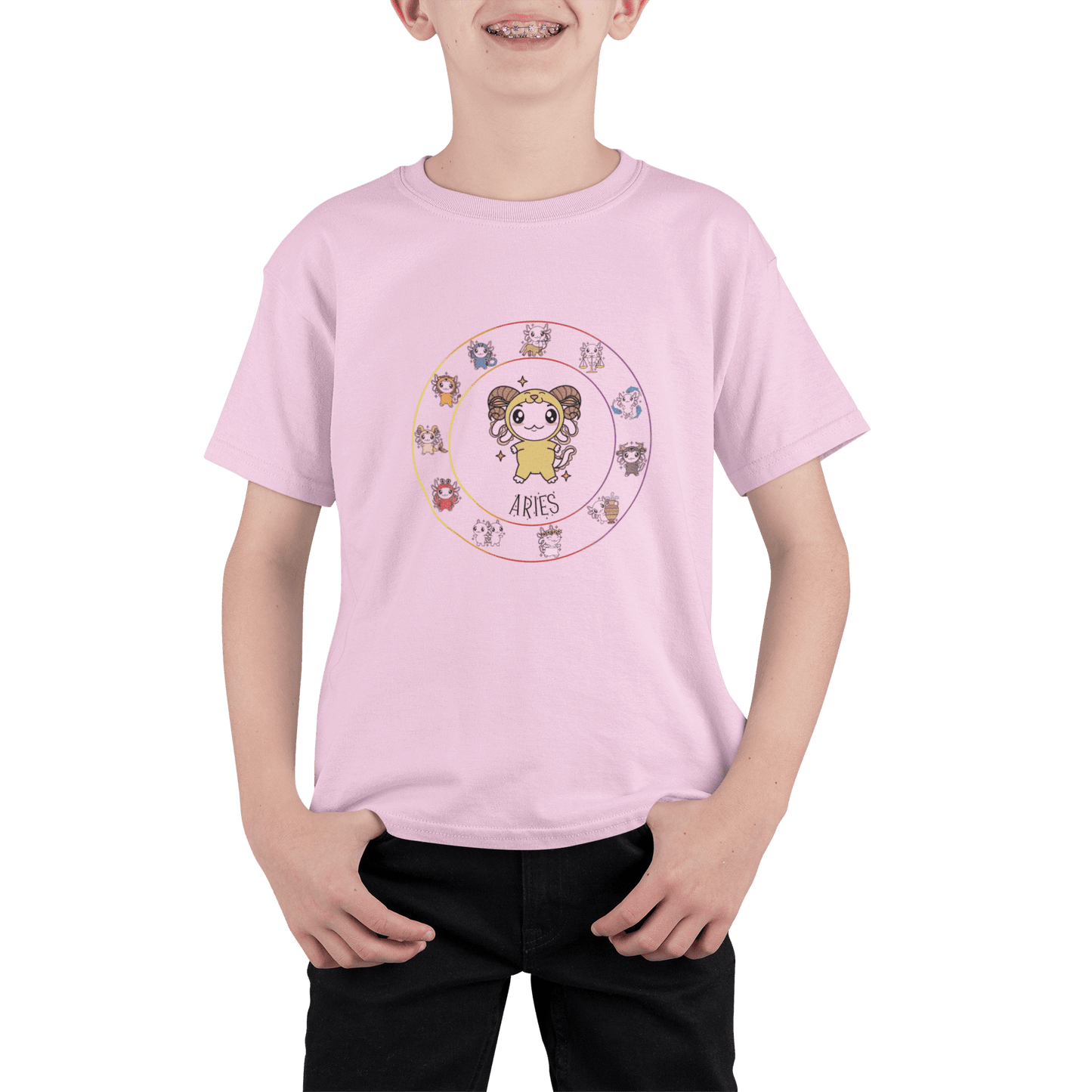 Playera Horoscopos Aries Axolotzin Ajolote Adulto E Infantil