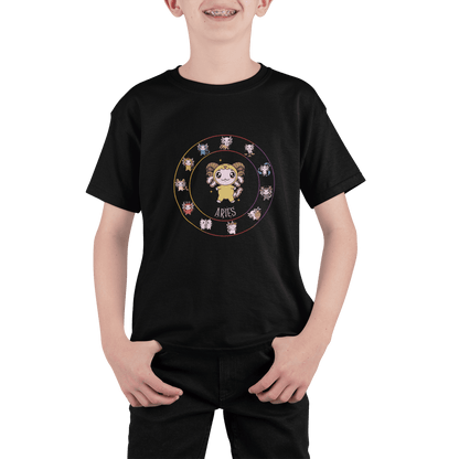 Playera Horoscopos Aries Axolotzin Ajolote Adulto E Infantil