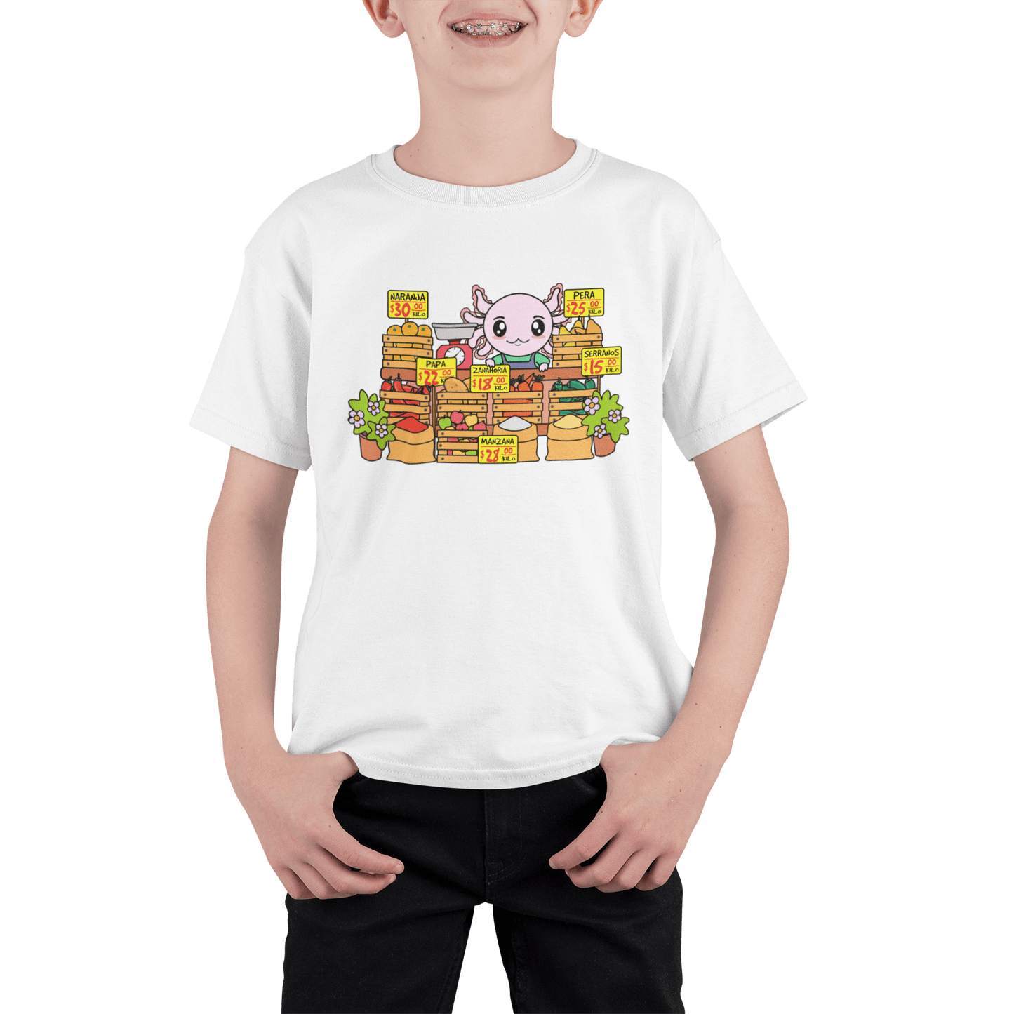 Playera Axolotzin Marchante Ajolote Adulto E Infantil