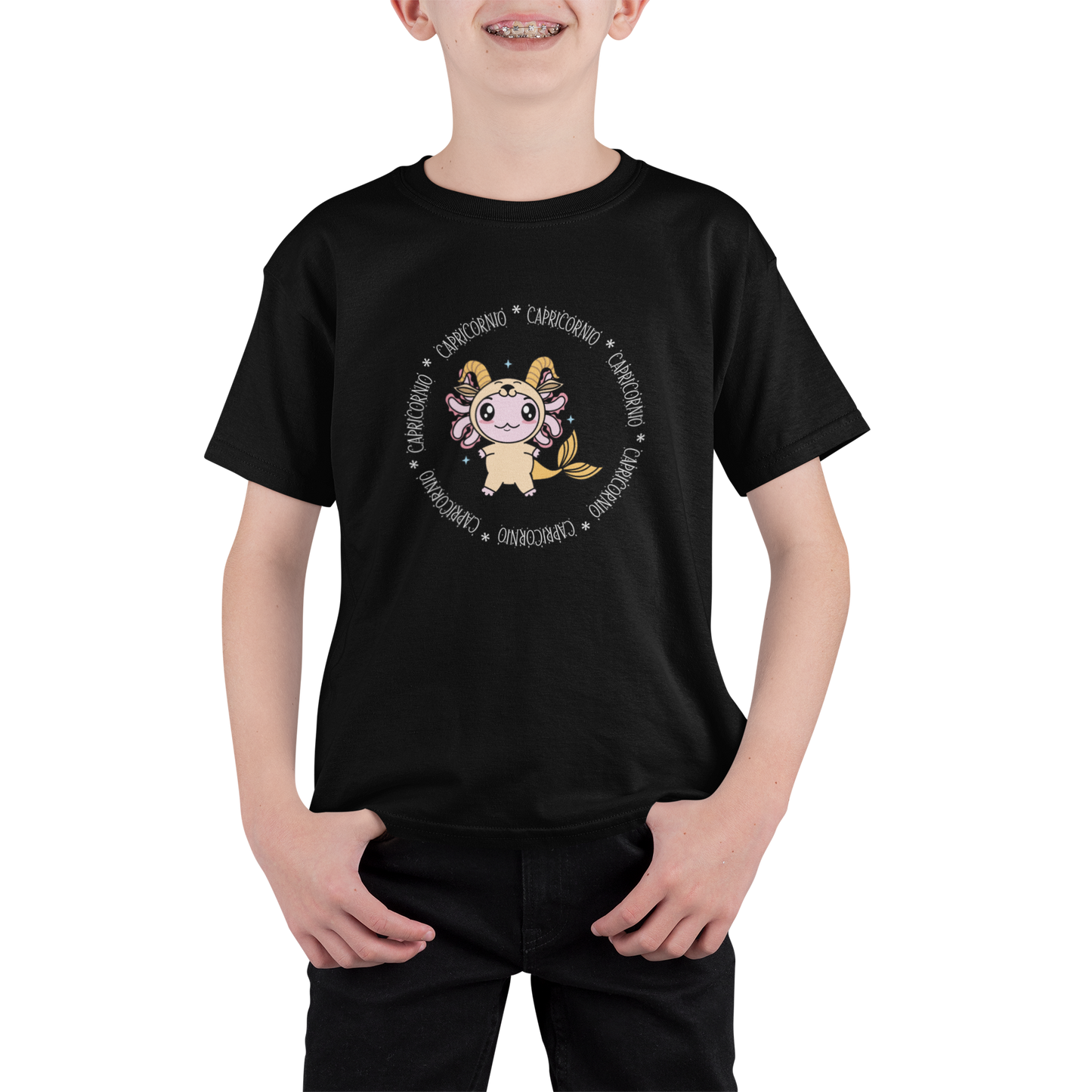 Playera Axolotzin Horoscopos Aro Capricornio Ajolote Adulto E Infantil