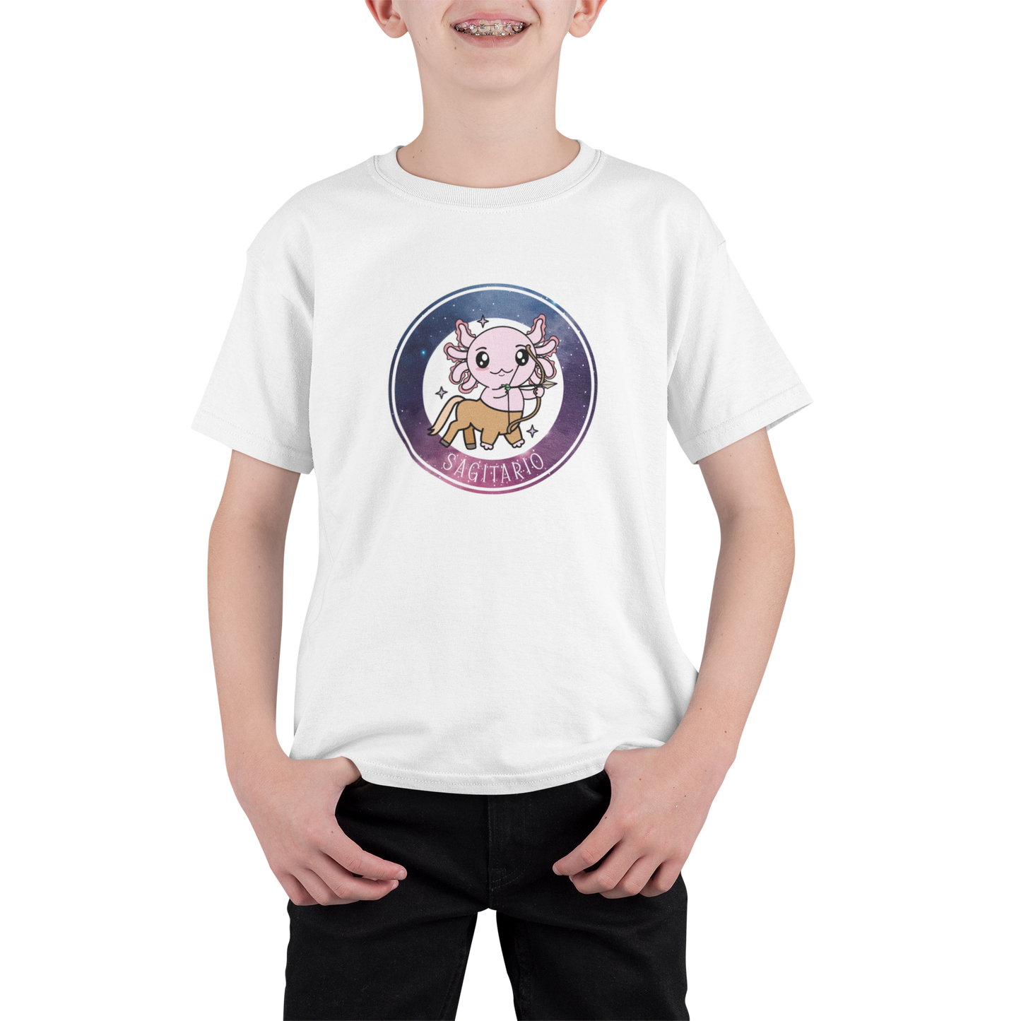 Playera Axolotzin Horoscopos Galaxy Sagitario Ajolote Adulto E Infantil