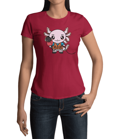 Playera Axolotzin Reportero Ajolote Adulto E Infantil