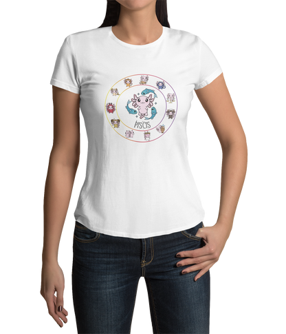 Playera Horoscopos Piscis Axolotzin Ajolote Adulto E Infantil