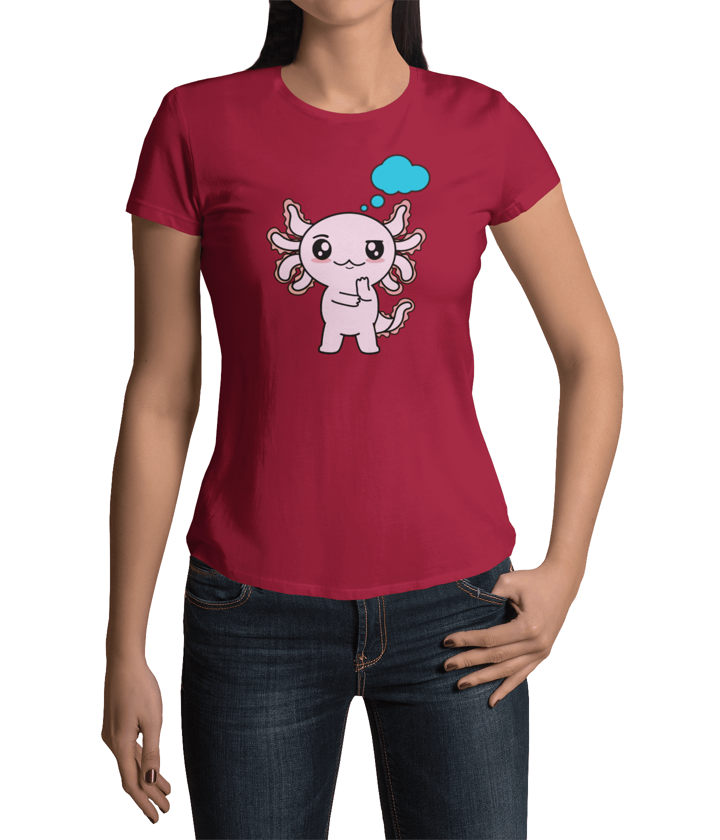 Playera Axolotzin Pensando Ajolote Adulto E Infantil
