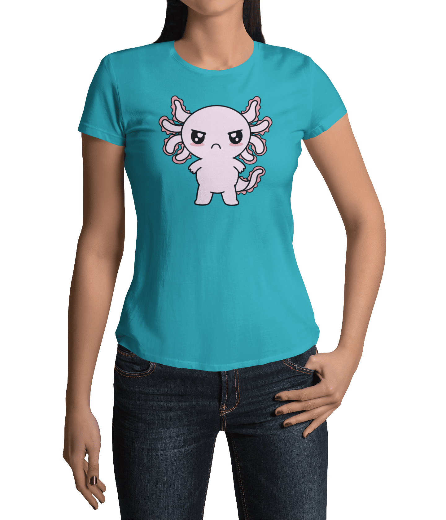 Playera Axolotzin Enojado Ajolote Adulto E Infantil