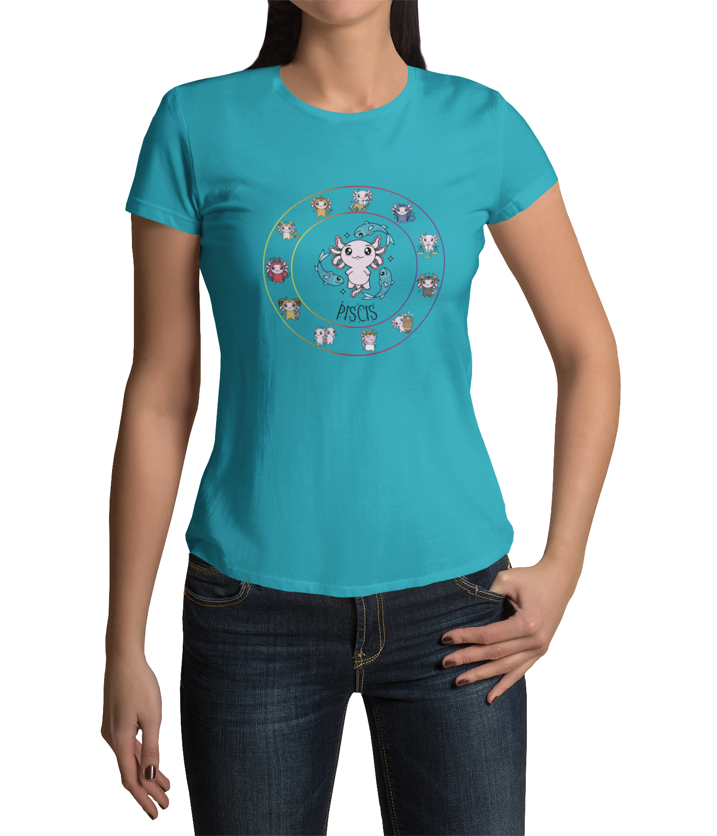 Playera Horoscopos Piscis Axolotzin Ajolote Adulto E Infantil