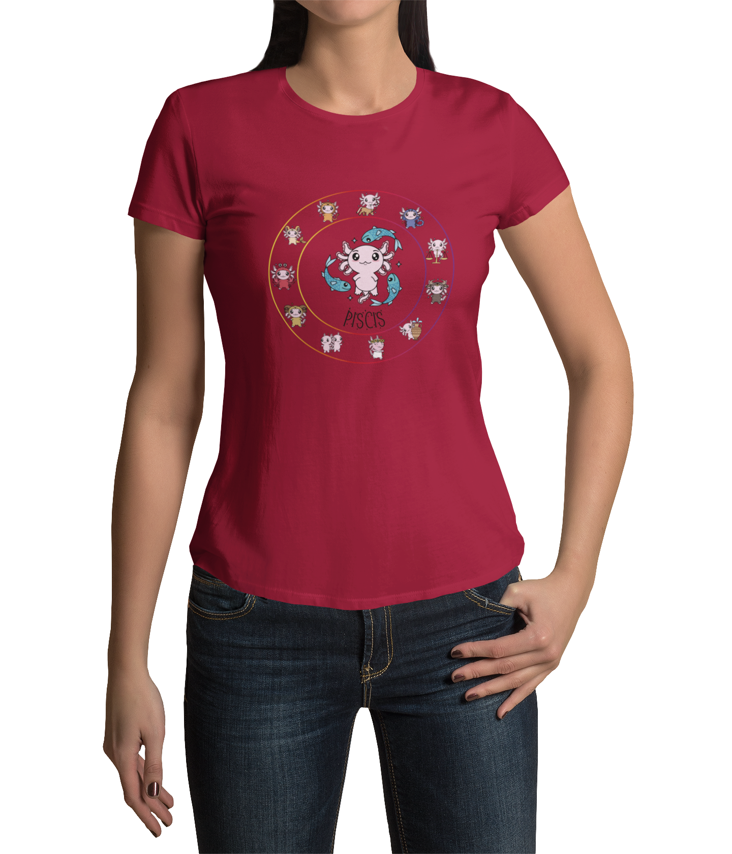 Playera Horoscopos Piscis Axolotzin Ajolote Adulto E Infantil