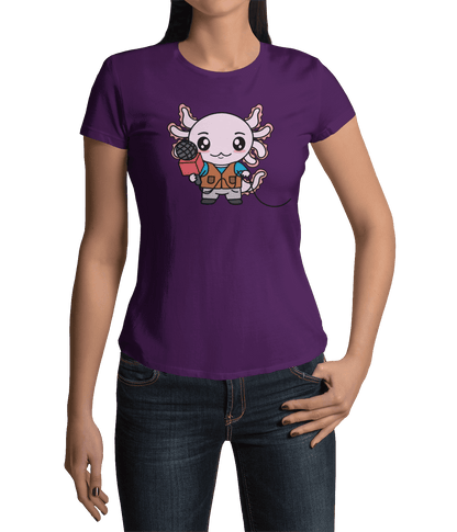 Playera Axolotzin Reportero Ajolote Adulto E Infantil