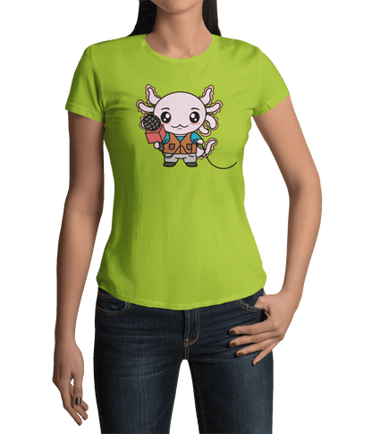 Playera Axolotzin Reportero Ajolote Adulto E Infantil