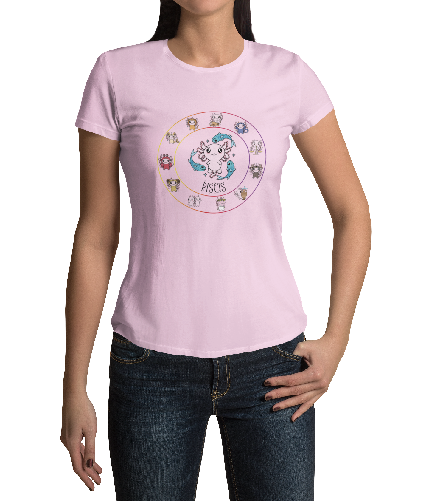 Playera Horoscopos Piscis Axolotzin Ajolote Adulto E Infantil