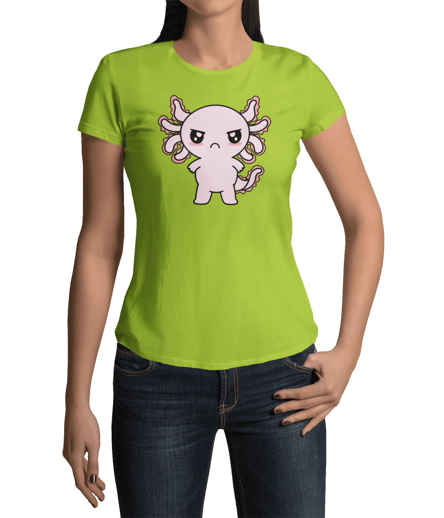 Playera Axolotzin Enojado Ajolote Adulto E Infantil