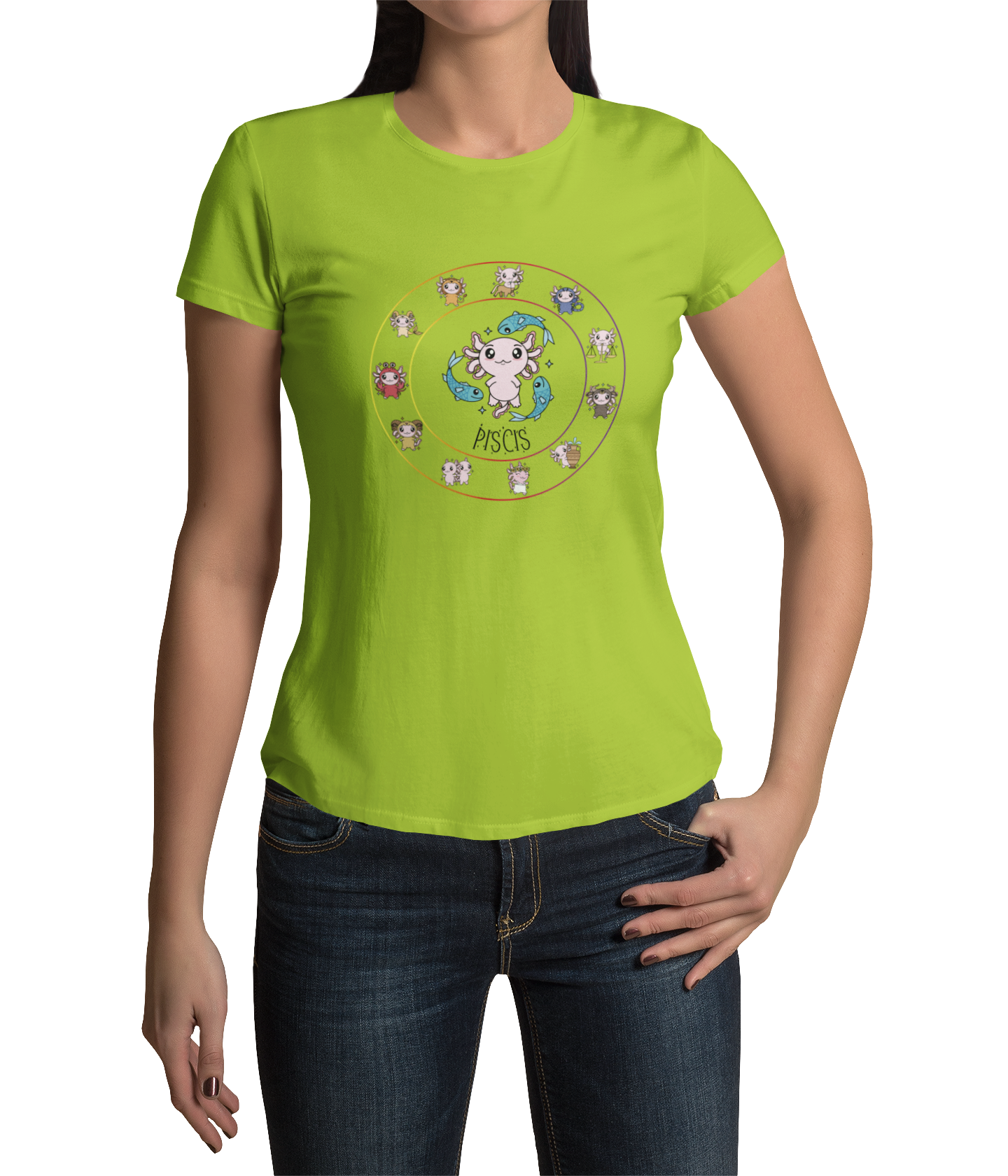 Playera Horoscopos Piscis Axolotzin Ajolote Adulto E Infantil
