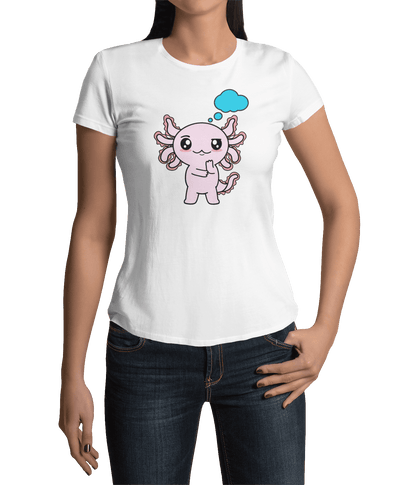 Playera Axolotzin Pensando Ajolote Adulto E Infantil