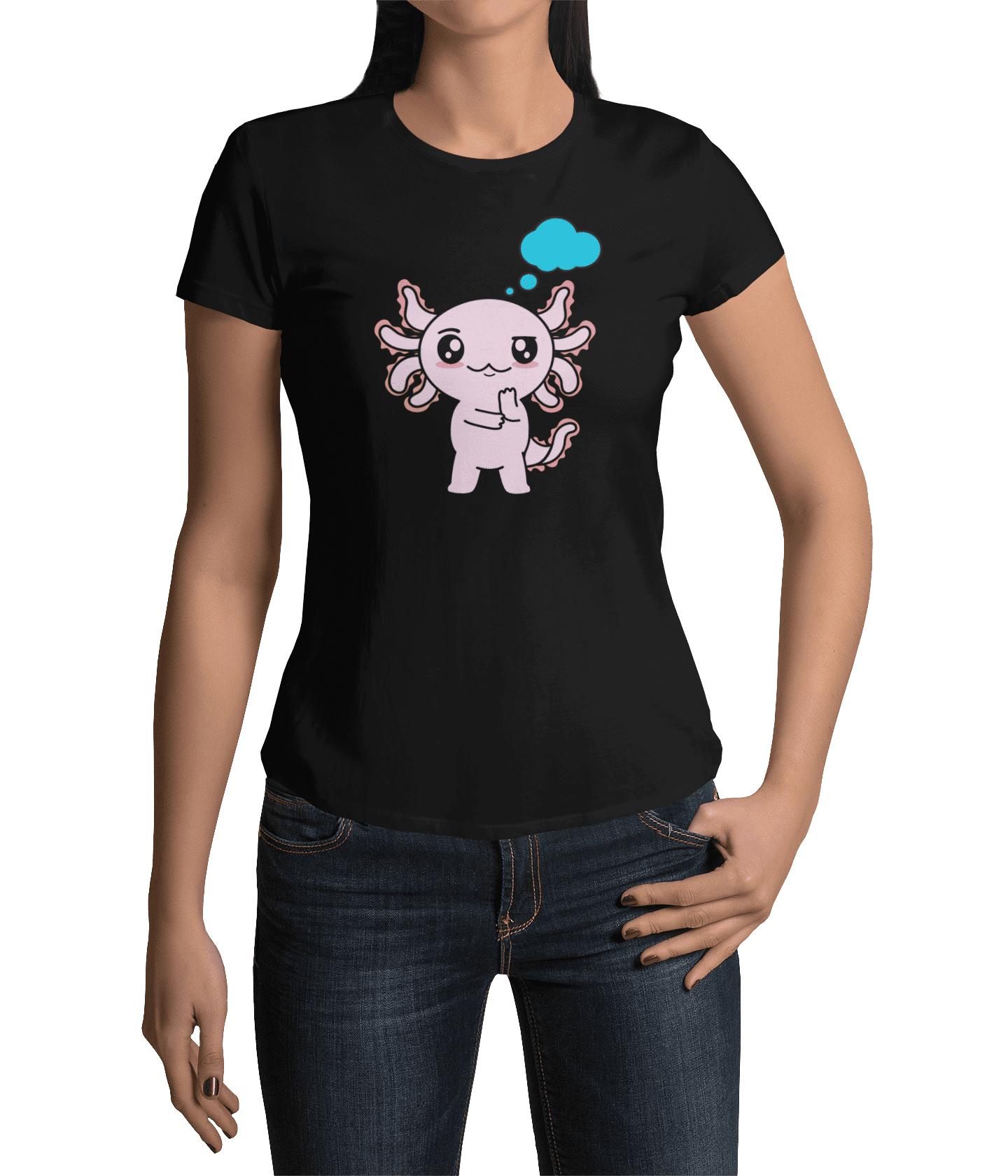 Playera Axolotzin Pensando Ajolote Adulto E Infantil