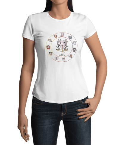 Playera Horoscopos Libra Axolotzin Ajolote Adulto E Infantil