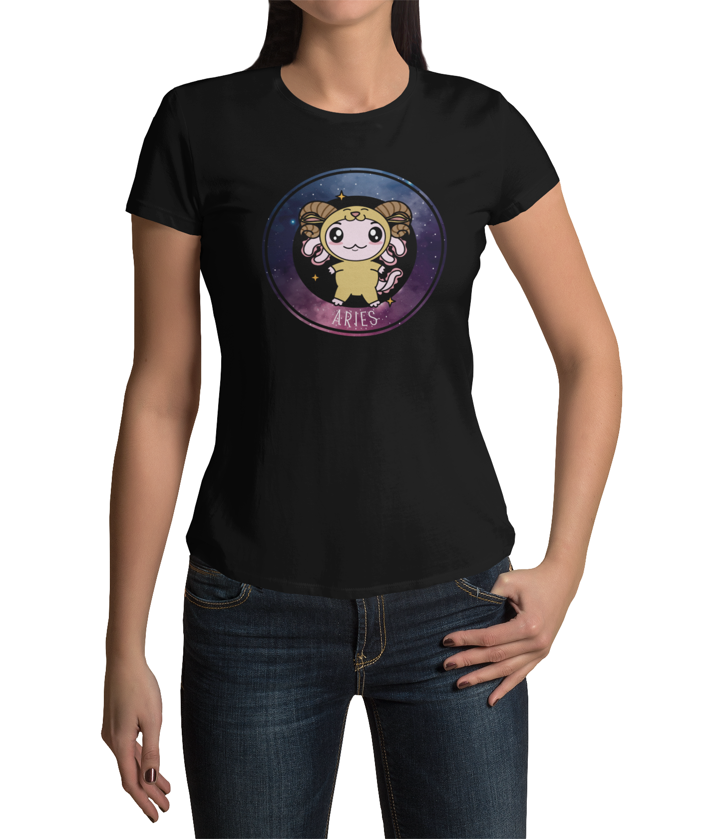 Playera Axolotzin Horoscopos Galaxy Aries Ajolote Adulto E Infantil