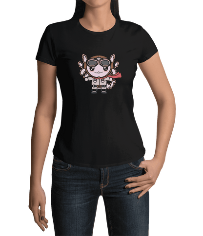 Playera Axolotzin Aviador Ajolote Adulto E Infantil