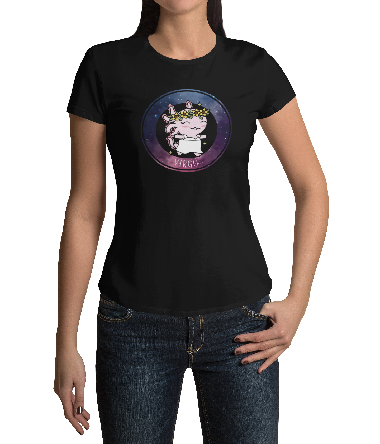 Playera Axolotzin Horoscopos Galaxy Virgo Ajolote Adulto E Infantil