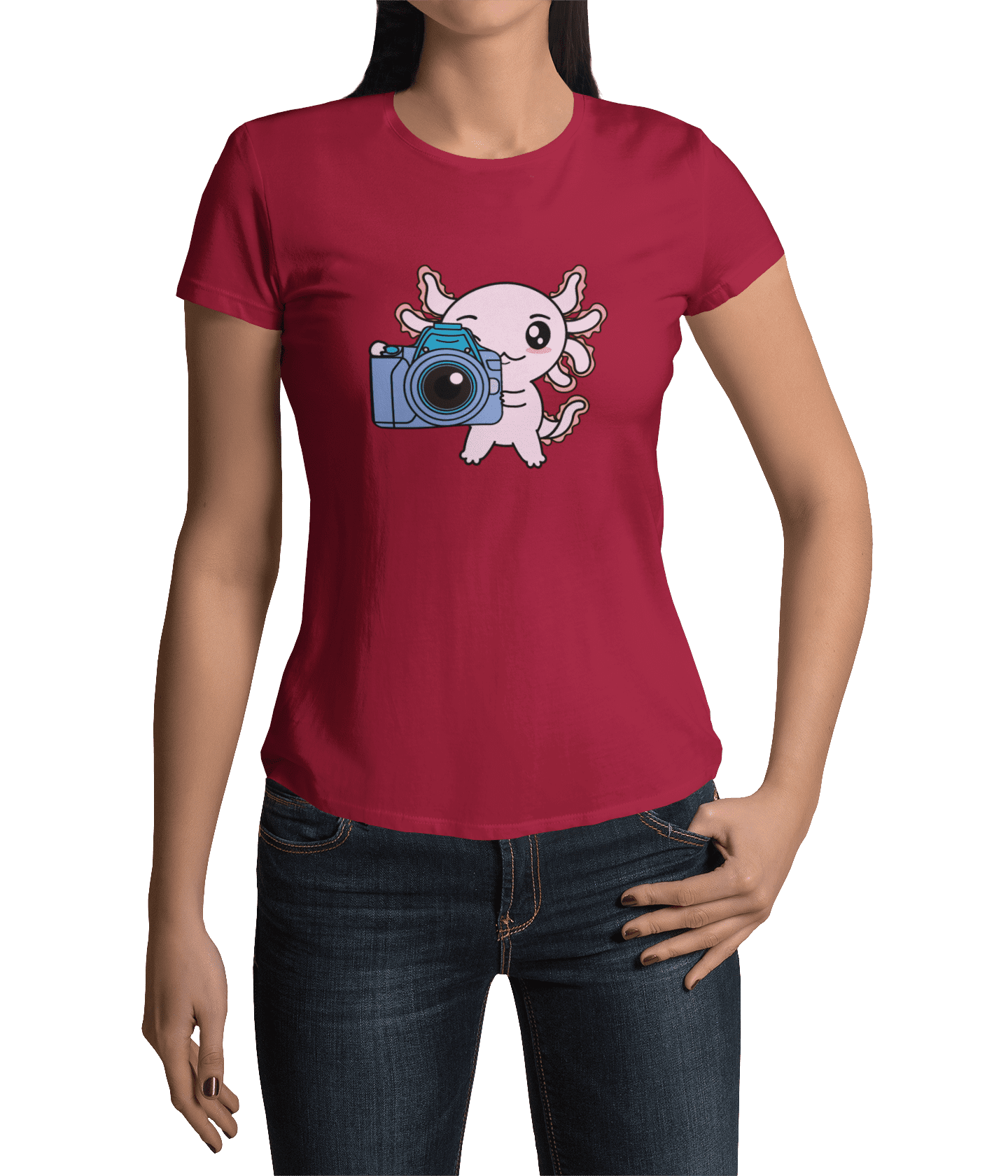 Playera Axolotzin Fotografo Ajolote Adulto E Infantil